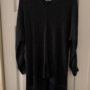 Women's high low Black Knit Sweater